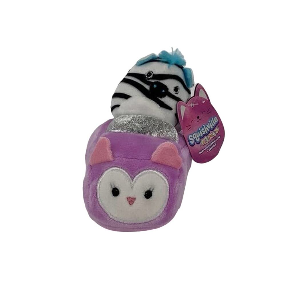 NEW! Squishmallows Squishville! Cute Zebra & Vehicle 2" Mini Plush J17-11